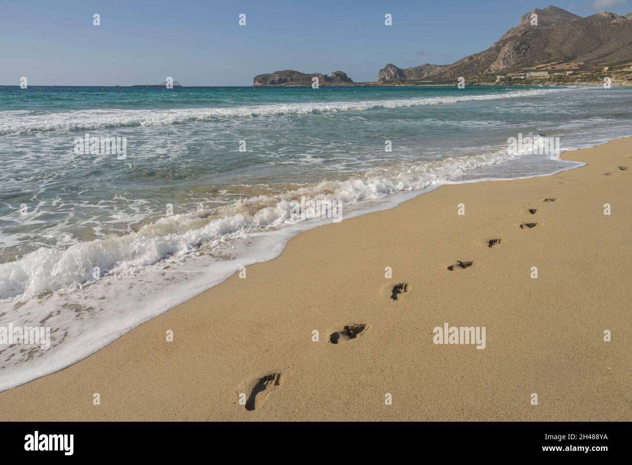 Sandstrand Pachia Ammo, Falassarna, Kreta, Griechenland Stock Photo