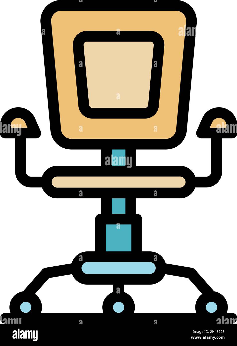 Office chair icon. Outline office chair vector icon color flat isolated