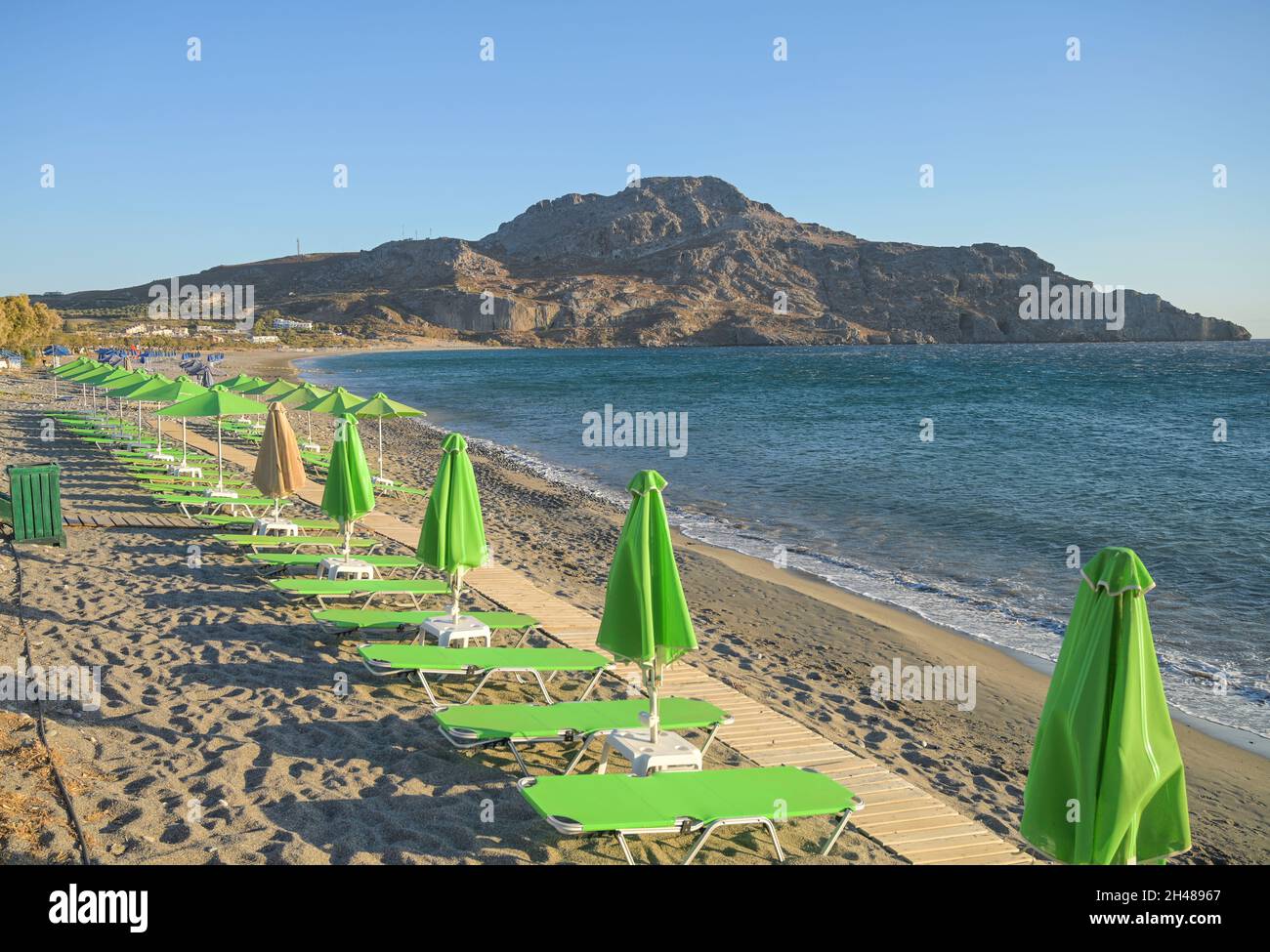 Sandstrand, Plakias, Südküste, Kreta, Griechenland Stock Photo