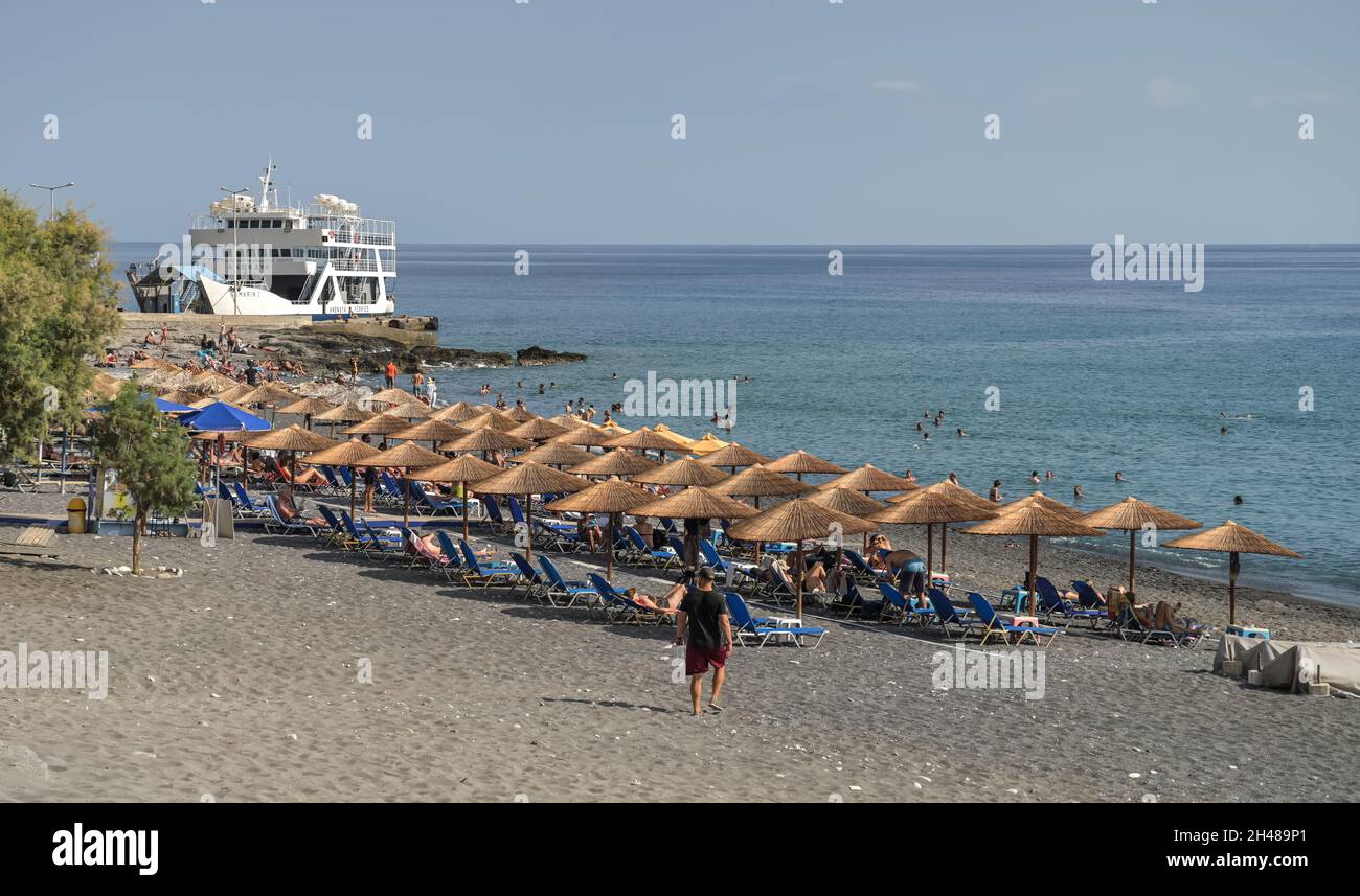 Strand, Agia Roumeli, Kreta, Griechenland Stock Photo