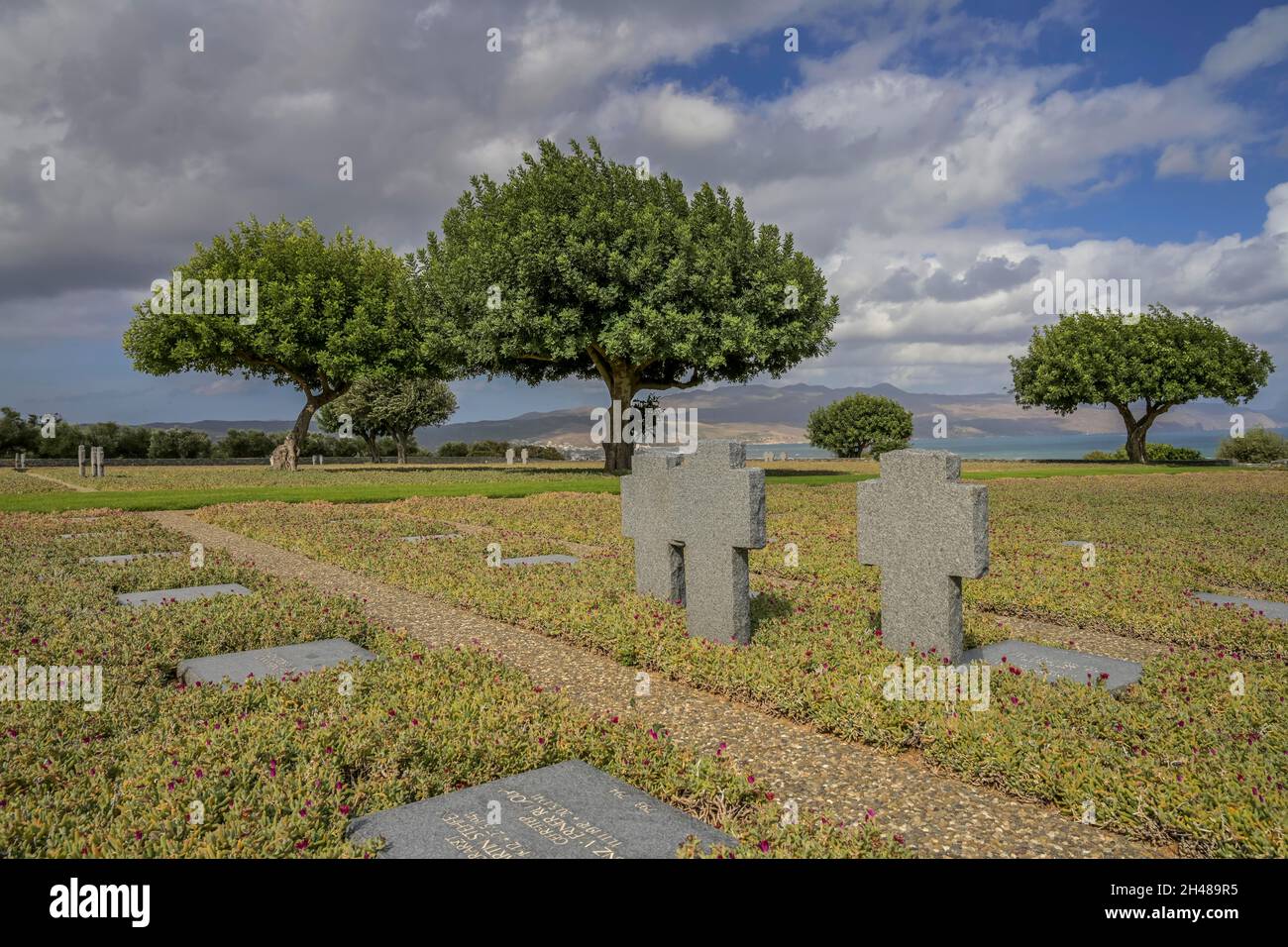 Deutscher Soldatenfriedhof, Maleme, Kreta, Griechenland Stock Photo