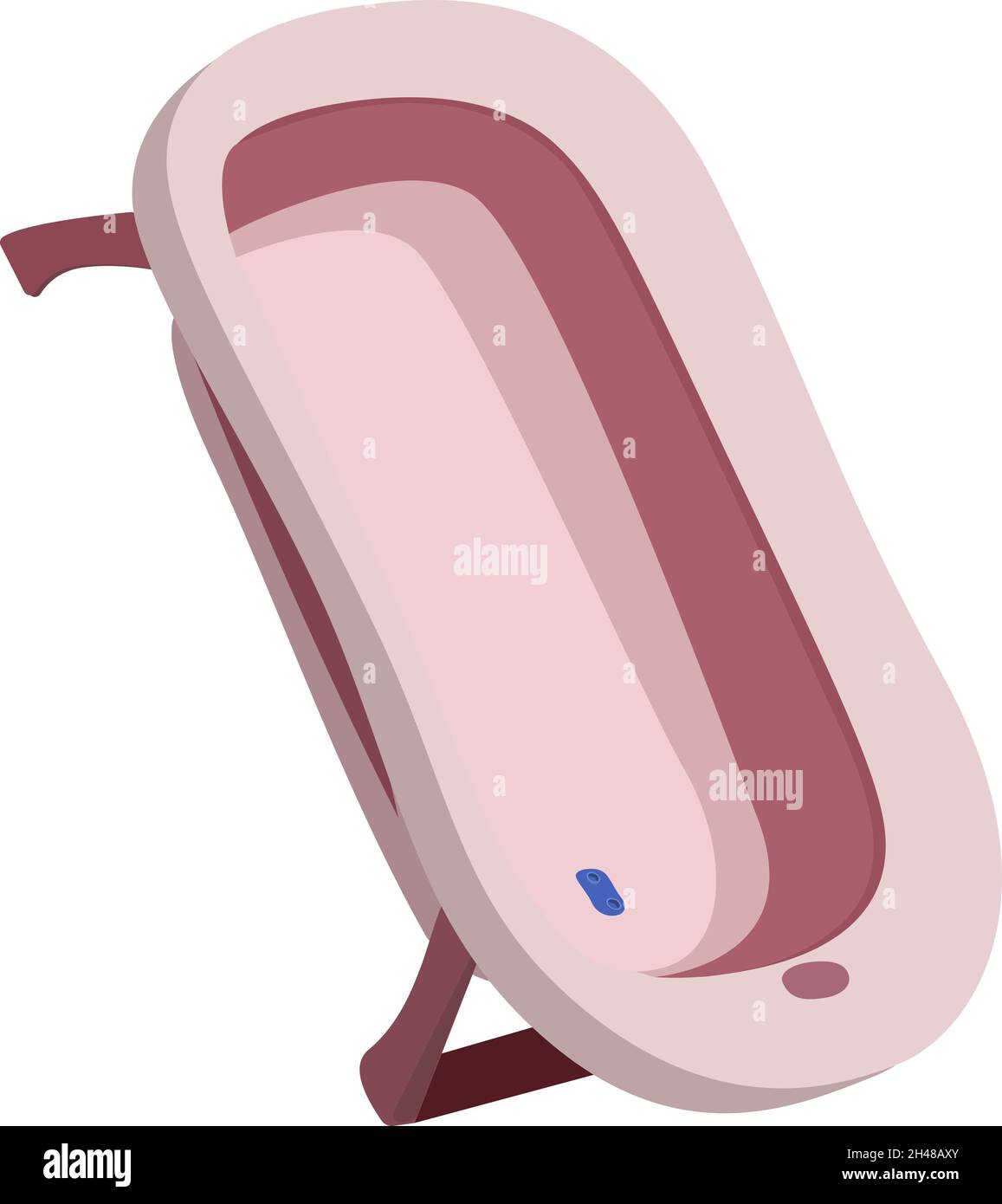 Pink bathtub, illustration, vector on a white background. Stock Vector