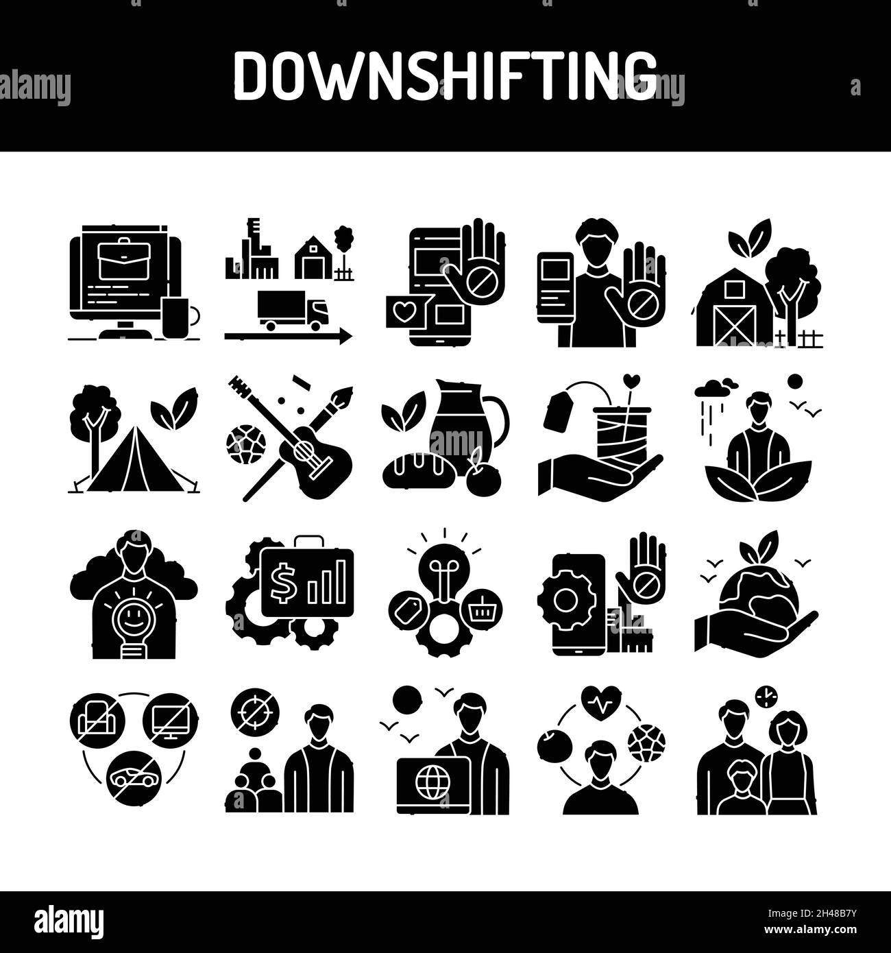 Downshifting line icons set. Isolated vector element. Outline ...