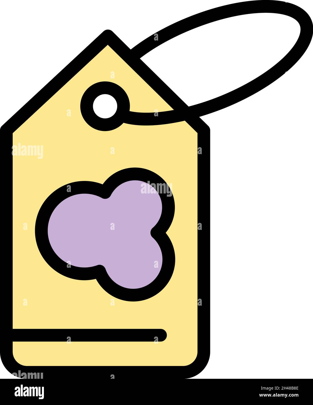 Dry cleaning tag icon. Outline dry cleaning tag vector icon color flat