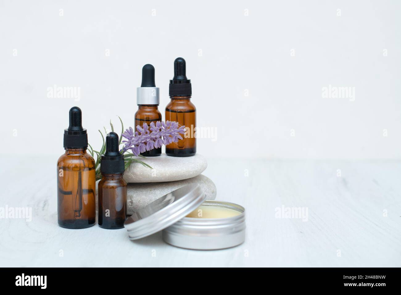 Natural organic cosmetics and products for spa treatments and relaxation for the care of women. Skin care products. Stock Photo