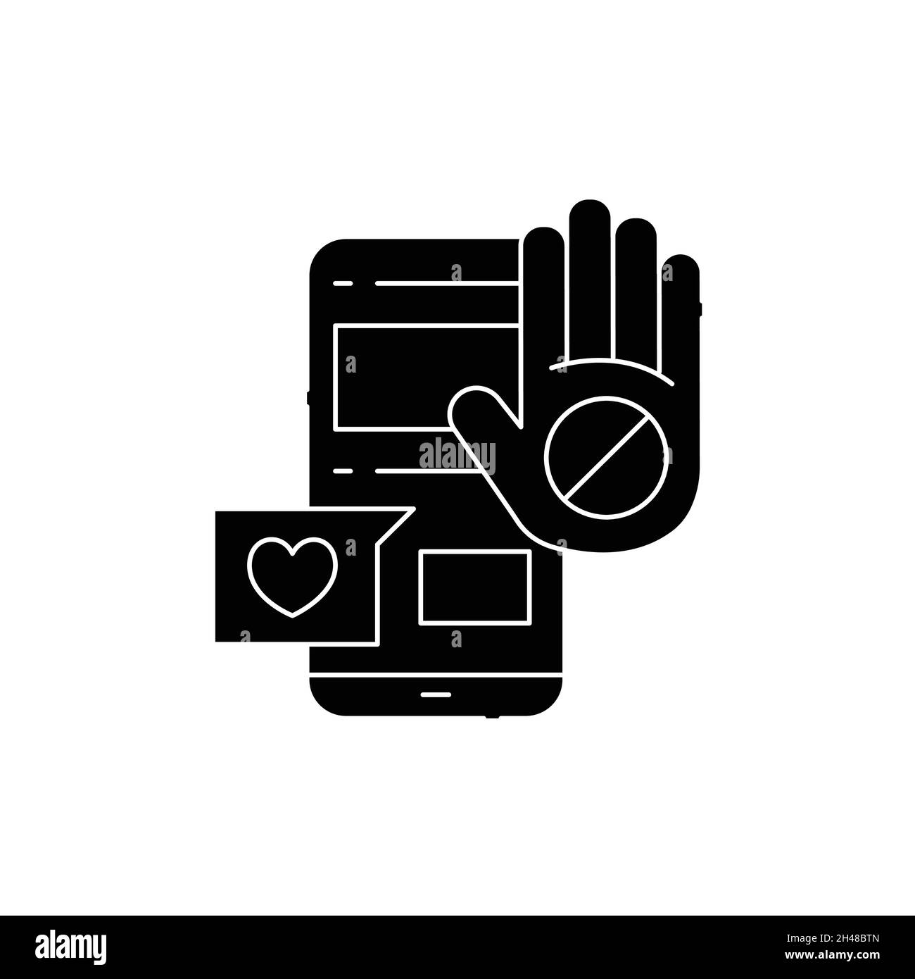 Leaving social networks olor line icon. Life for yourself. Abandonment ...