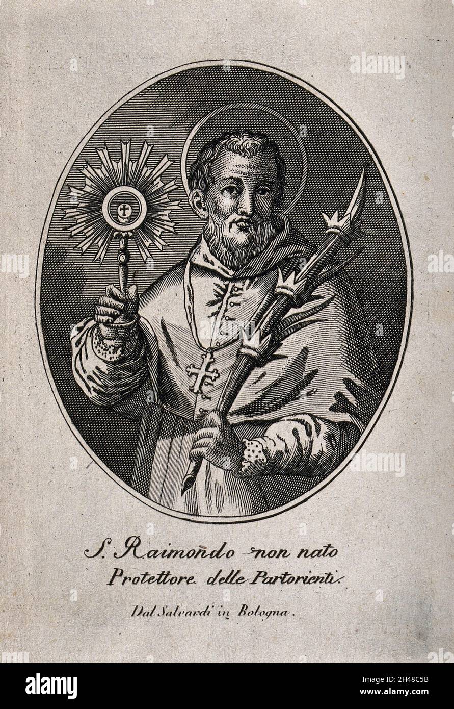 Saint Raymond Nonnatus. Etching Stock Photo Alamy