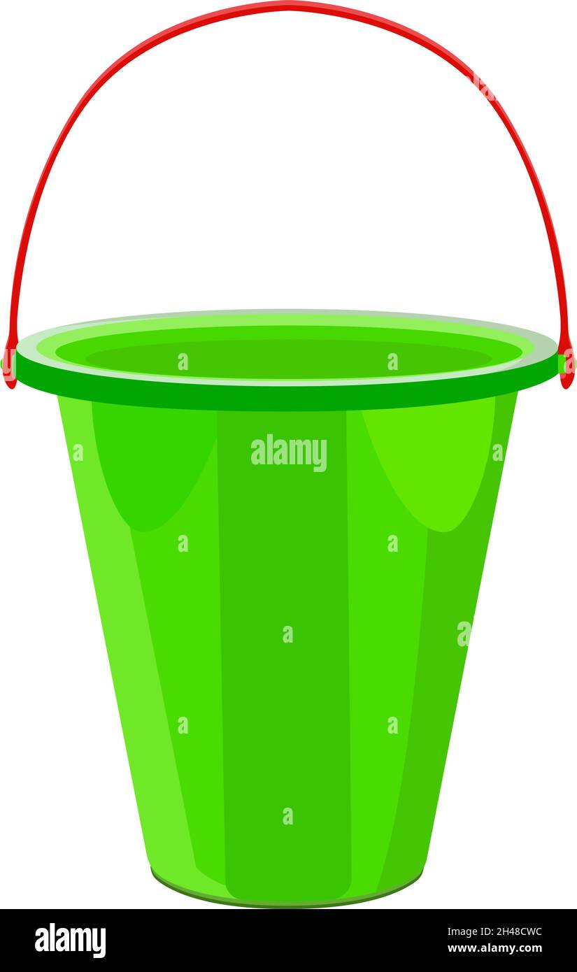 Green bucket, illustration, vector on a white background Stock Vector