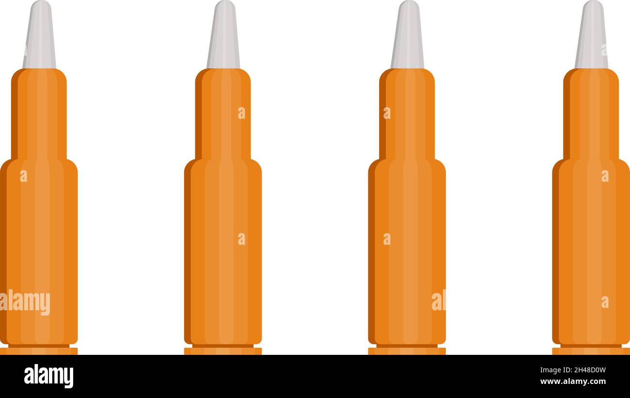Bullets for rifles, illustration, vector on a white background Stock ...