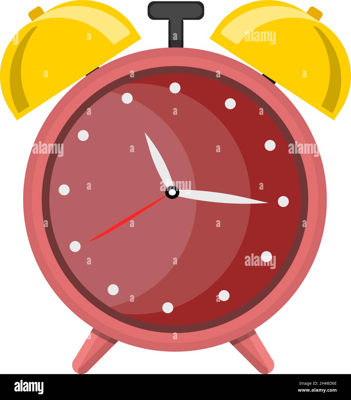 Red alarm clock, illustration, vector on a white background Stock ...