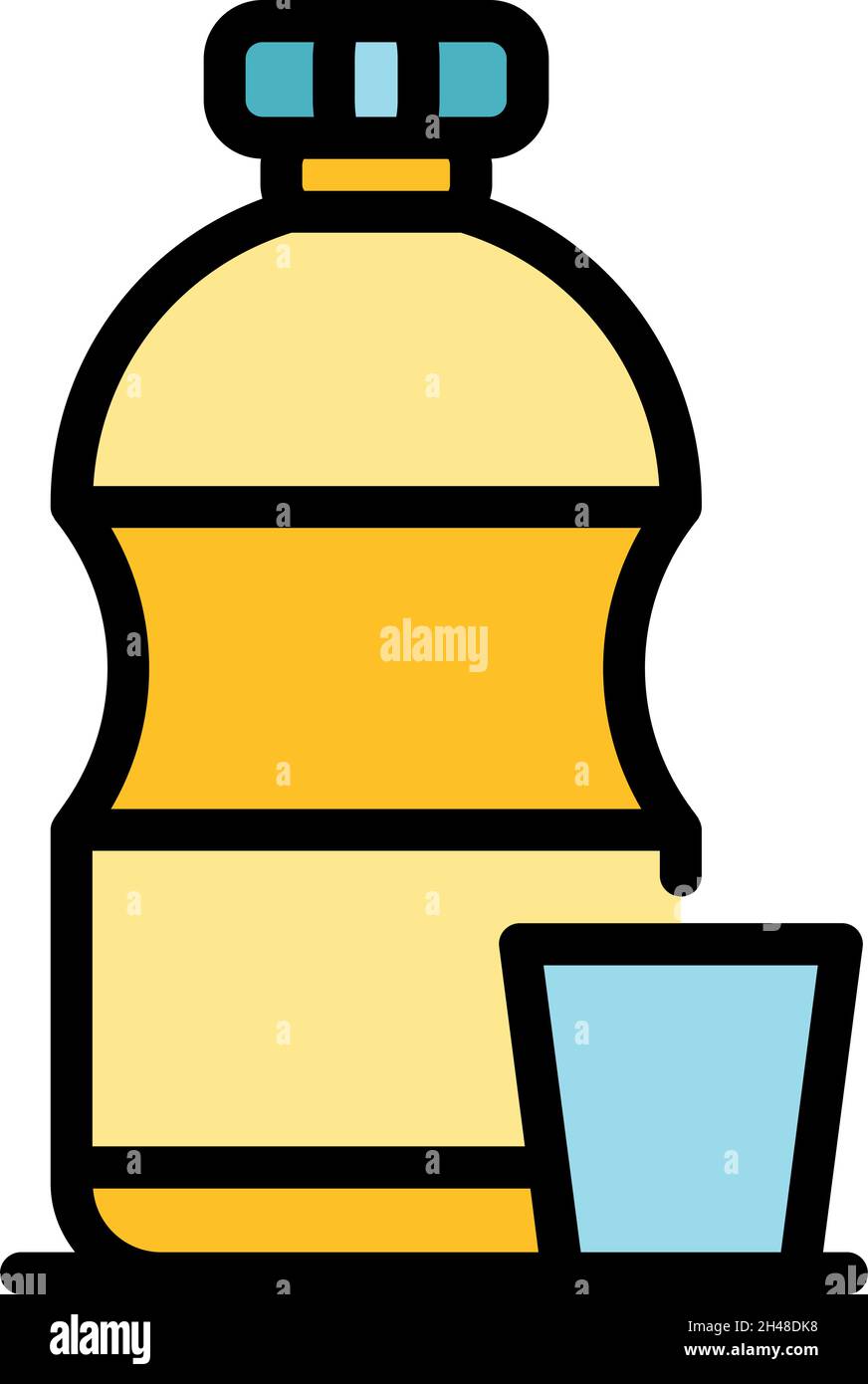 Solution bottle icon. Outline solution bottle vector icon color flat ...