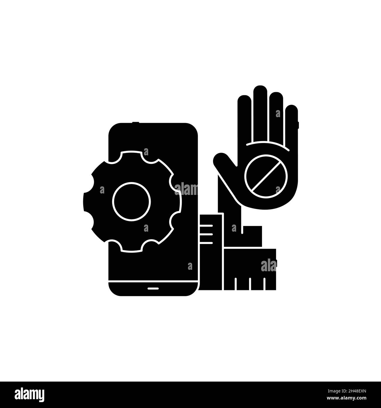 Rejection of technology olor line icon. Life for yourself. Abandonment ...