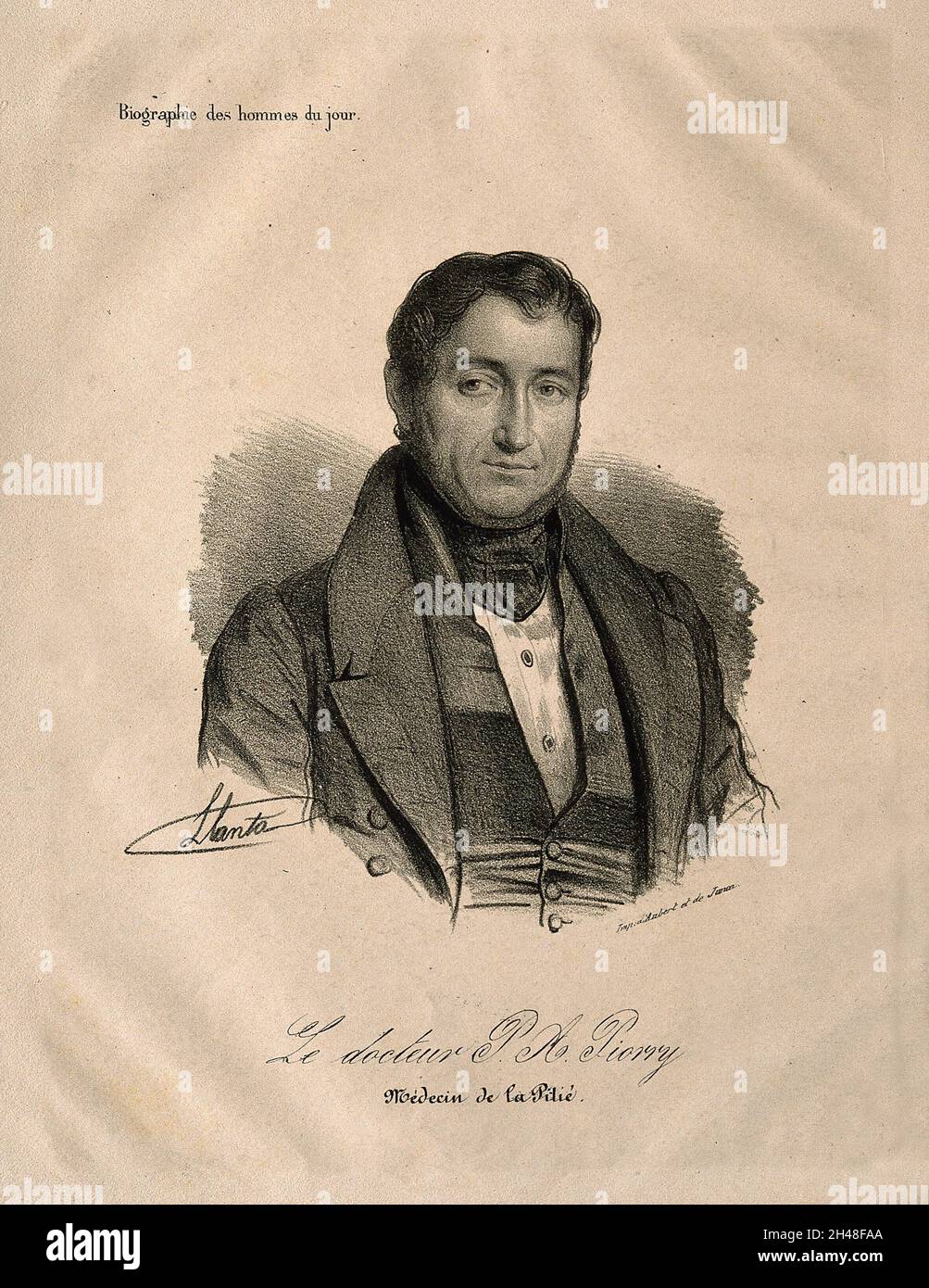 Pierre Adolphe Piorry. Lithograph by J. Llanta Stock Photo Alamy