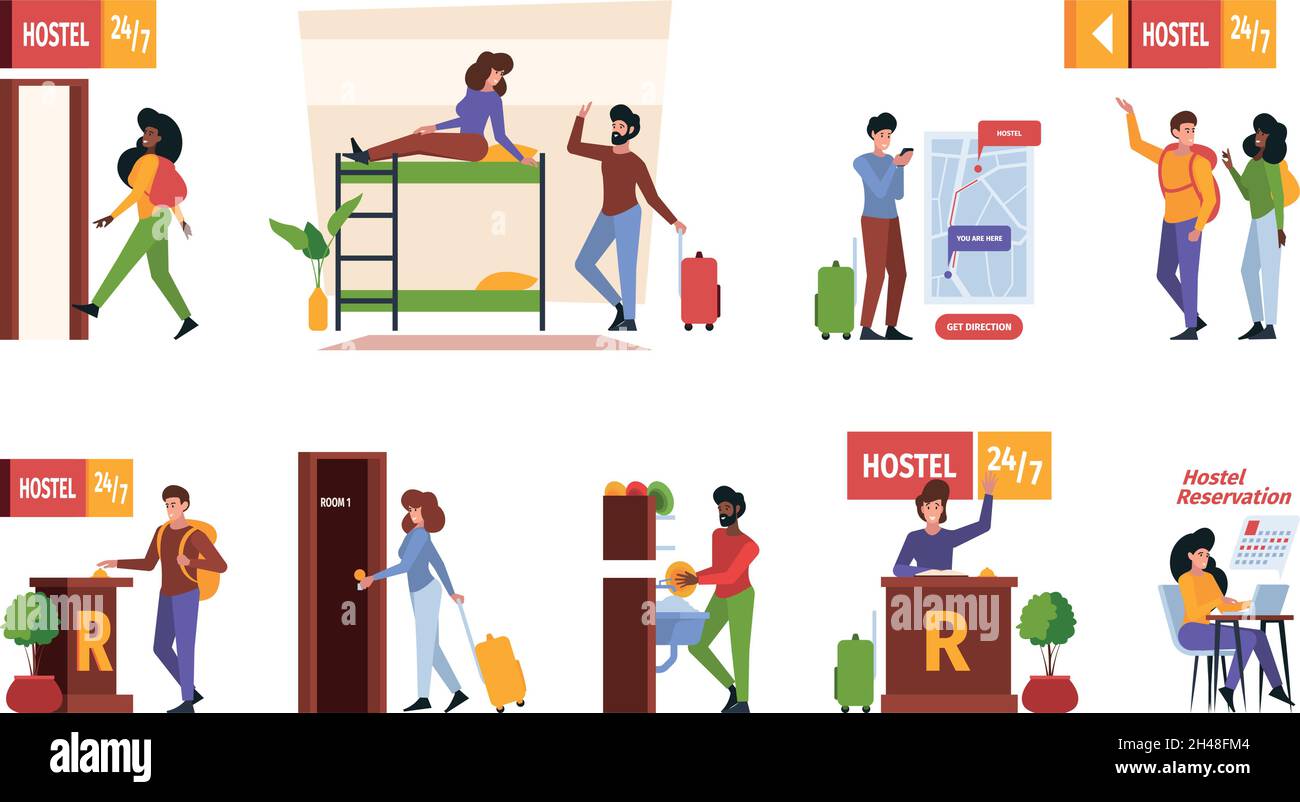 Hostel furniture. Sharing students room college persons life style in