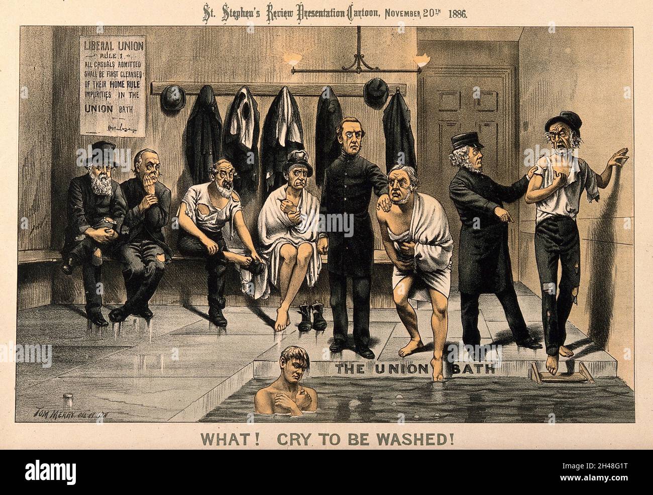 Nine Men In A Public Bath Representing The Liberals Rejection Of