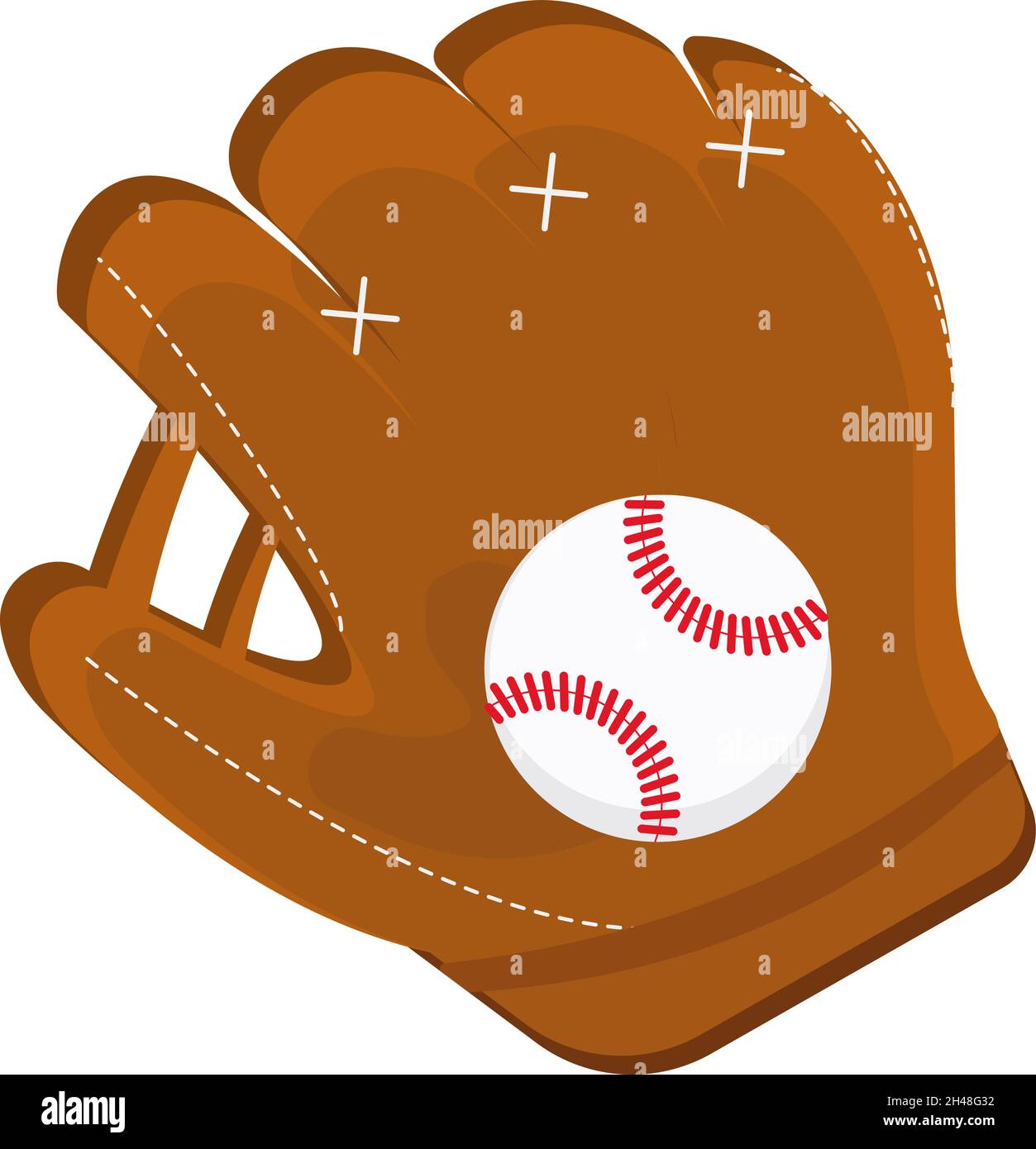 Baseball glove, illustration, vector on a white background. Stock Vector