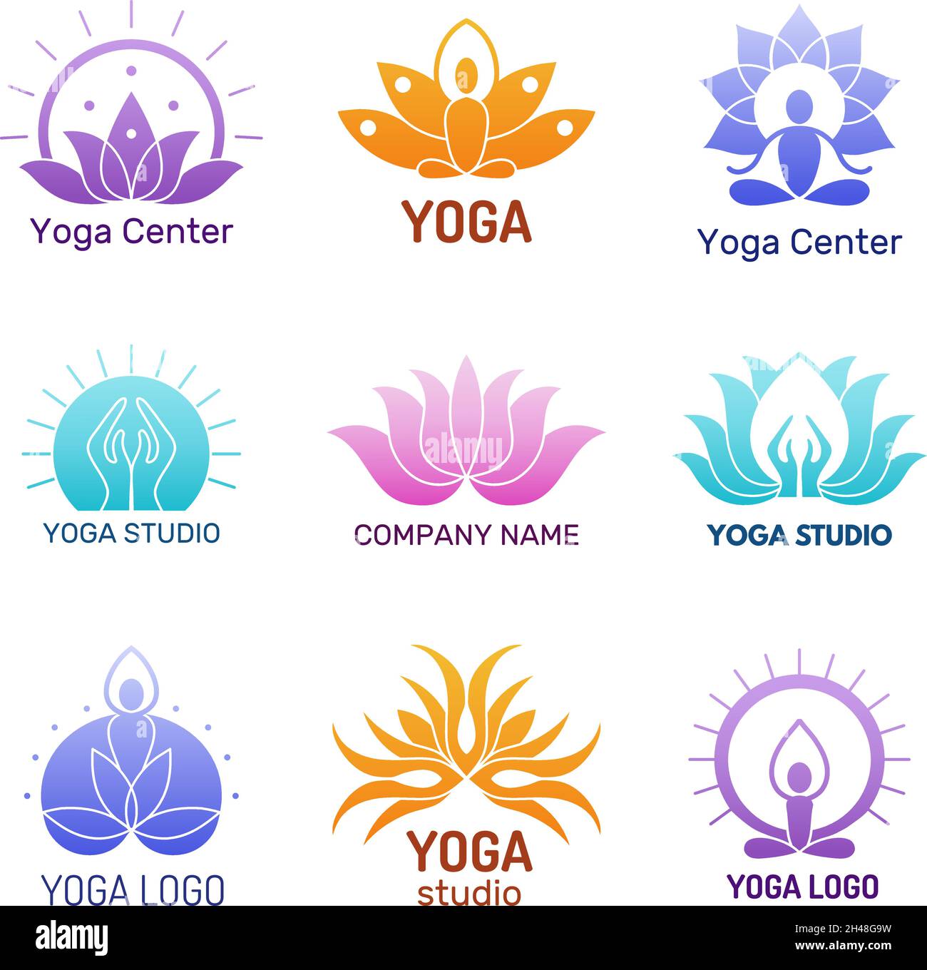 Yoga logo. Abstract ethnic symbols for yoga practice meditation icons  buddah nature recent vector pictures for spa Stock Vector Image \u0026 Art -  Alamy, image size:1300x1360