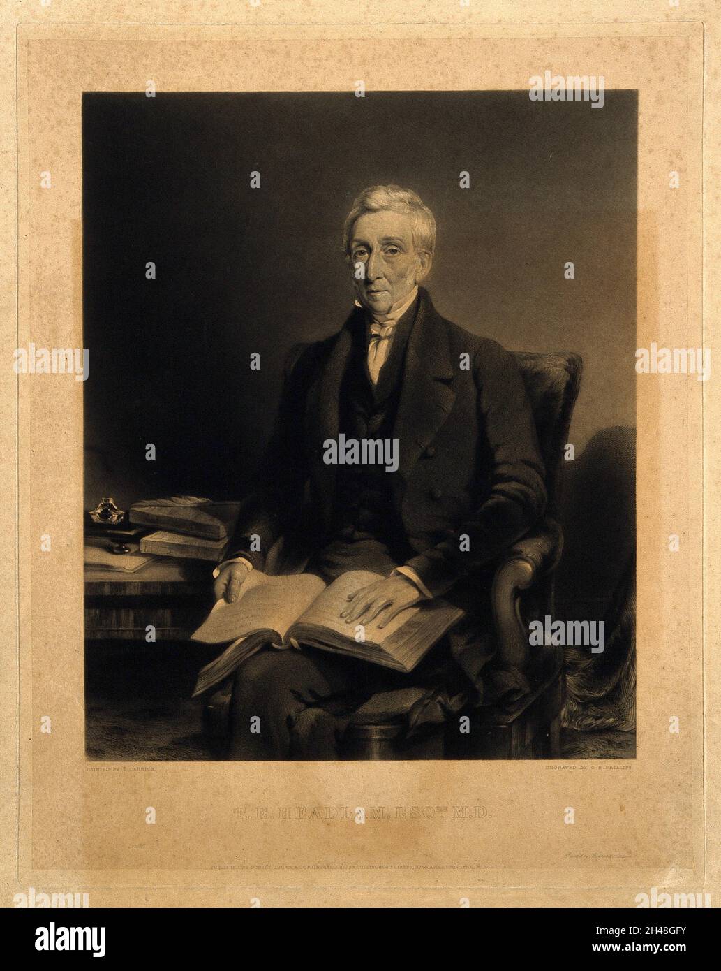 Thomas Emerson Headlam. Mezzotint by G. H. Phillips after T. Carrick. Stock Photo