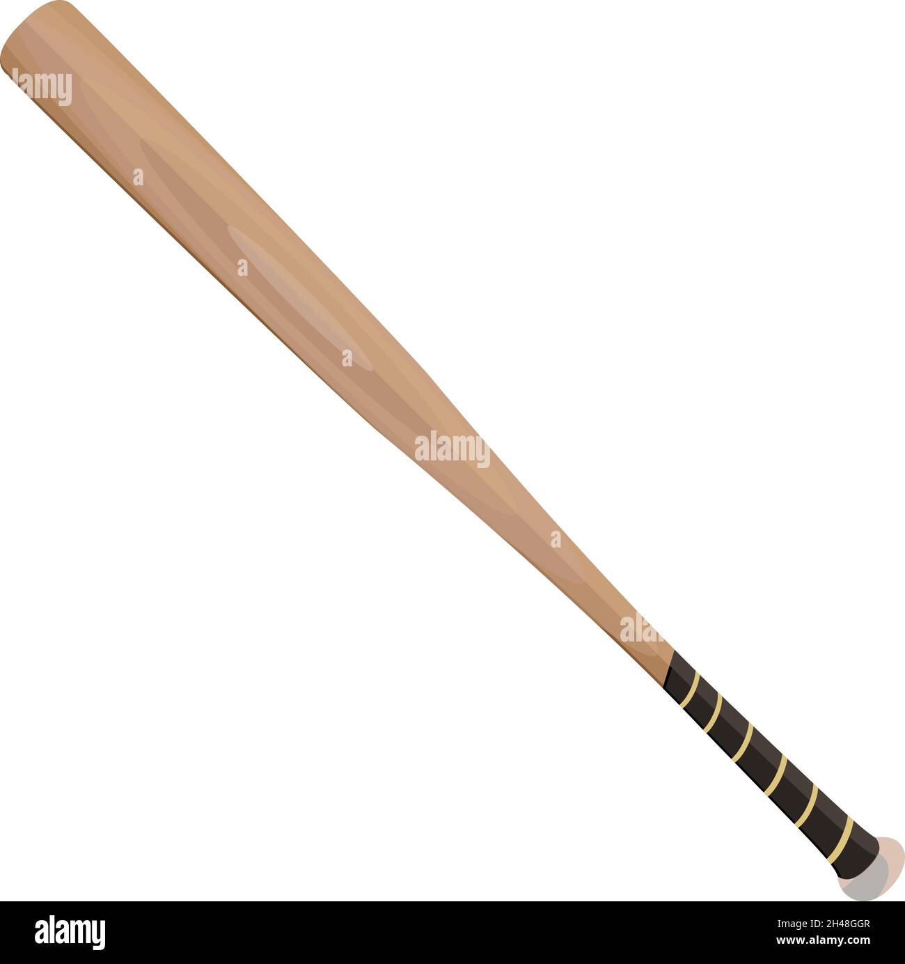 Baseball bat, illustration, vector on a white background Stock Vector