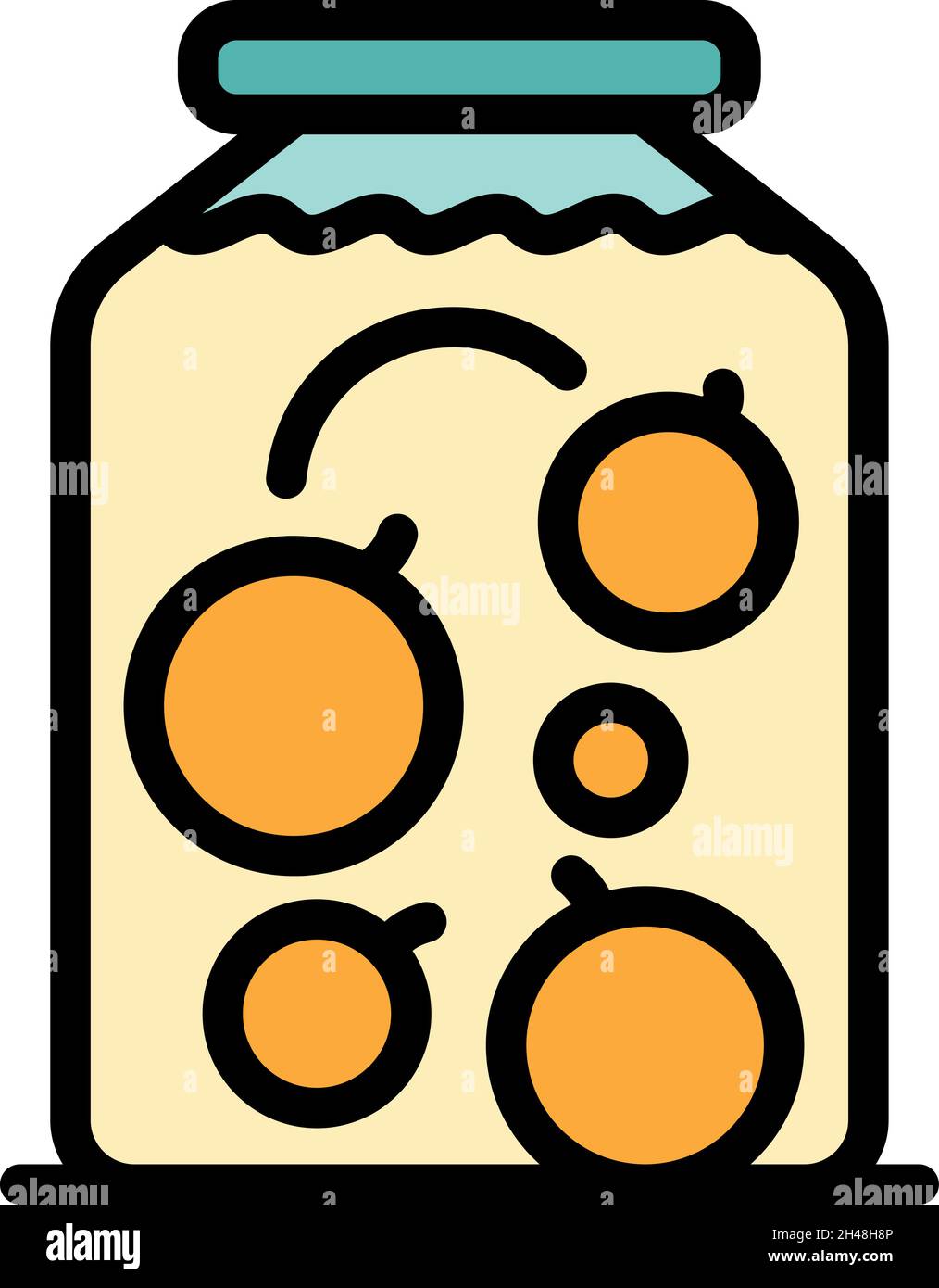 Compote jar icon. Outline compote jar vector icon color flat isolated Stock Vector