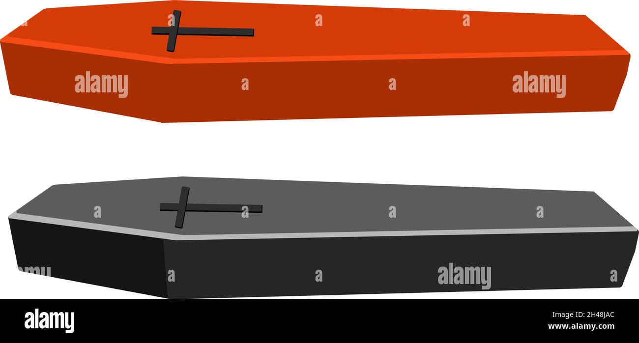 Coffins, illustration, vector on a white background. Stock Vector