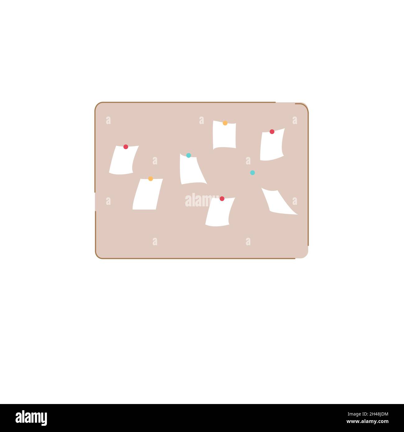 Flat cartoon information bulletin board,furniture and office interior