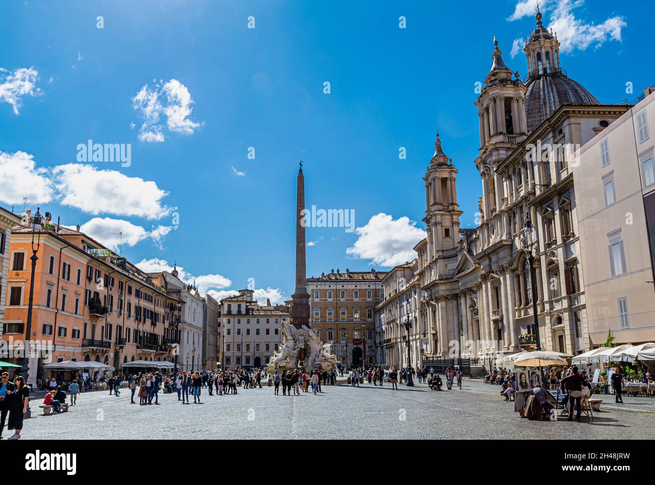 Piazza Navona is one of the most famous monumental squares in Rome ...