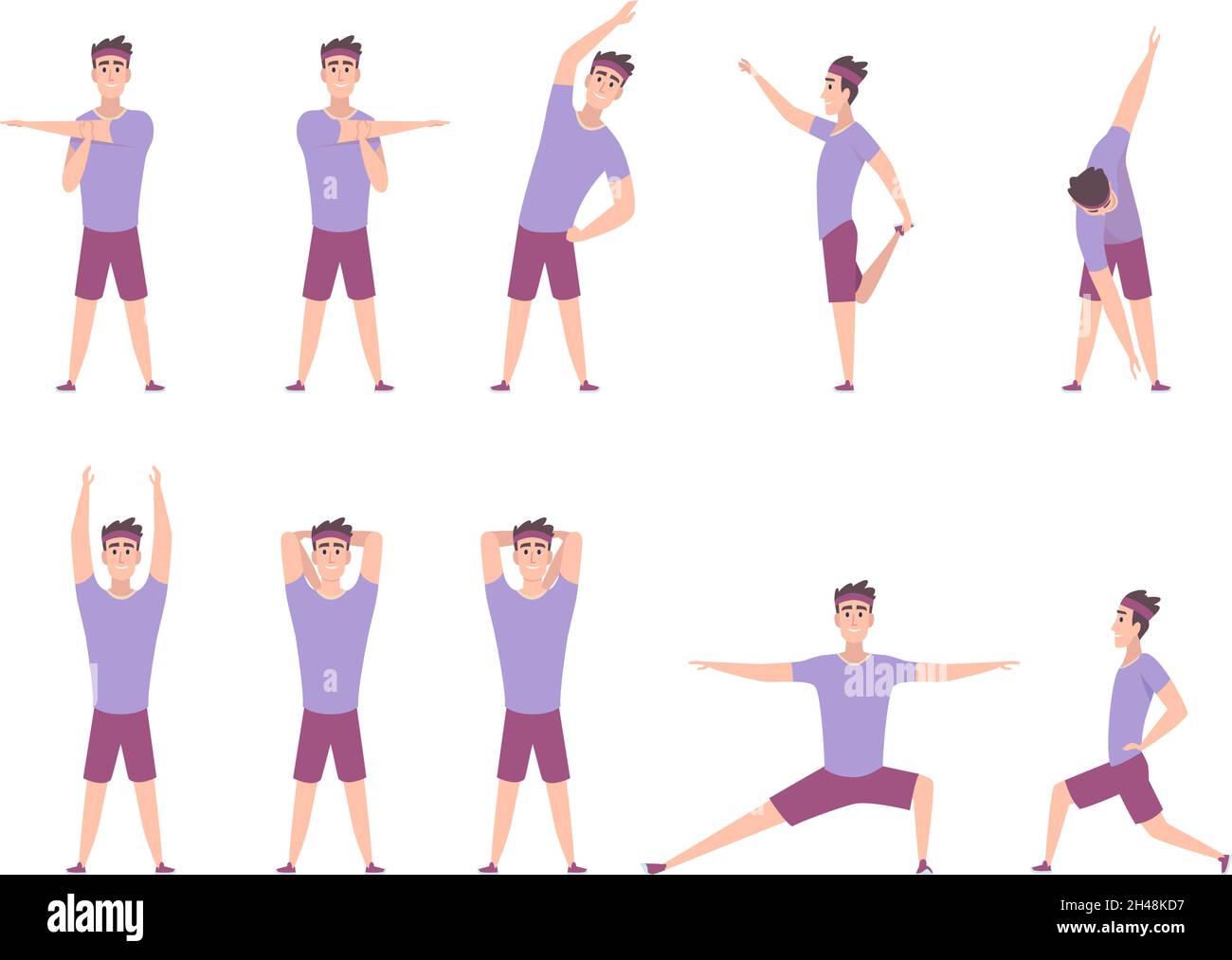 Stretching exercises. Workout physical movements for flexibility muscles sport  stretching poses exact vector pictures in flat style Stock Vector Image &  Art - Alamy