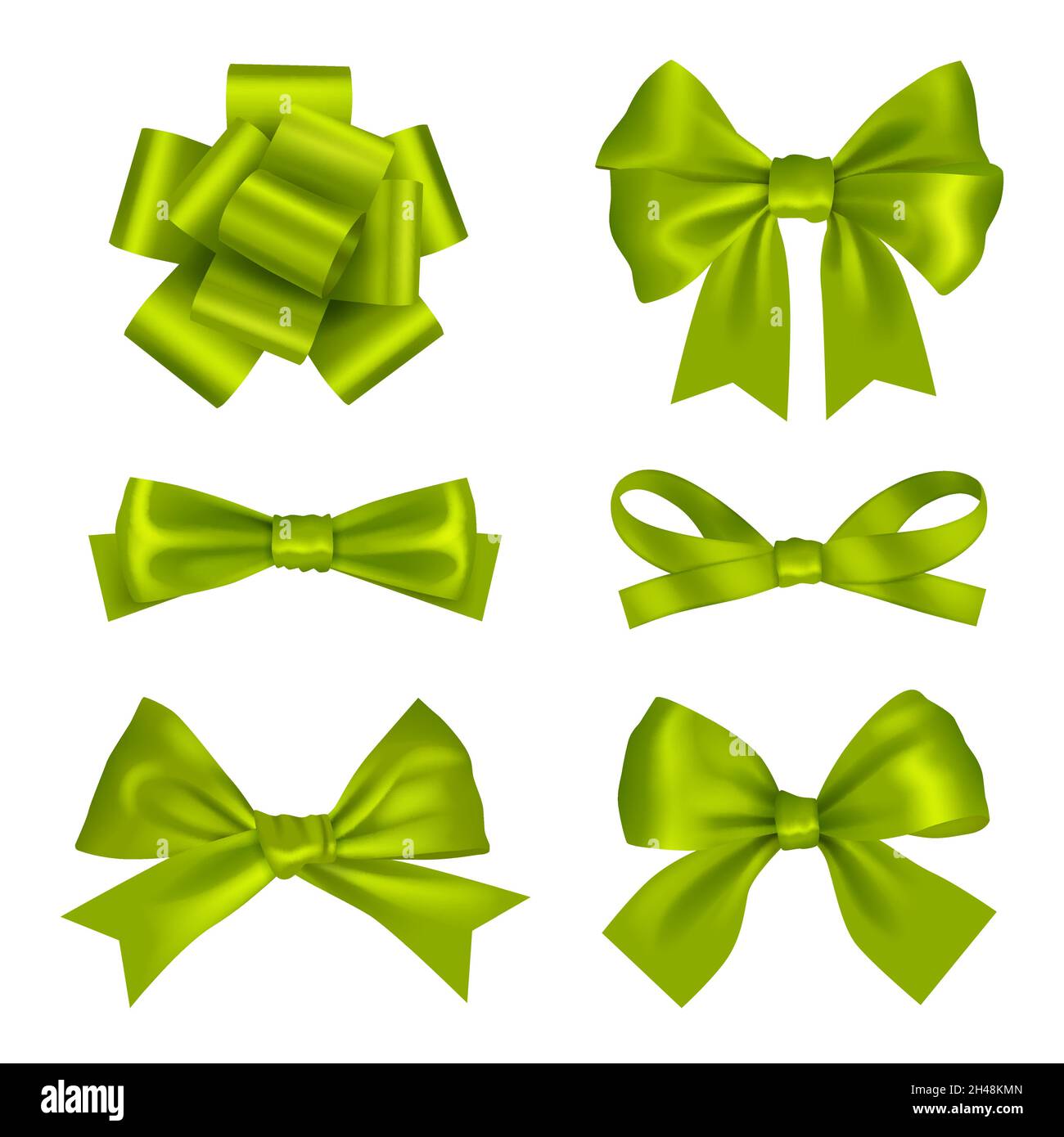 Decorative bows. Gift decoration colored symbols christmas ribbons holliday silk  bows decent vector collection set Stock Vector Image & Art - Alamy