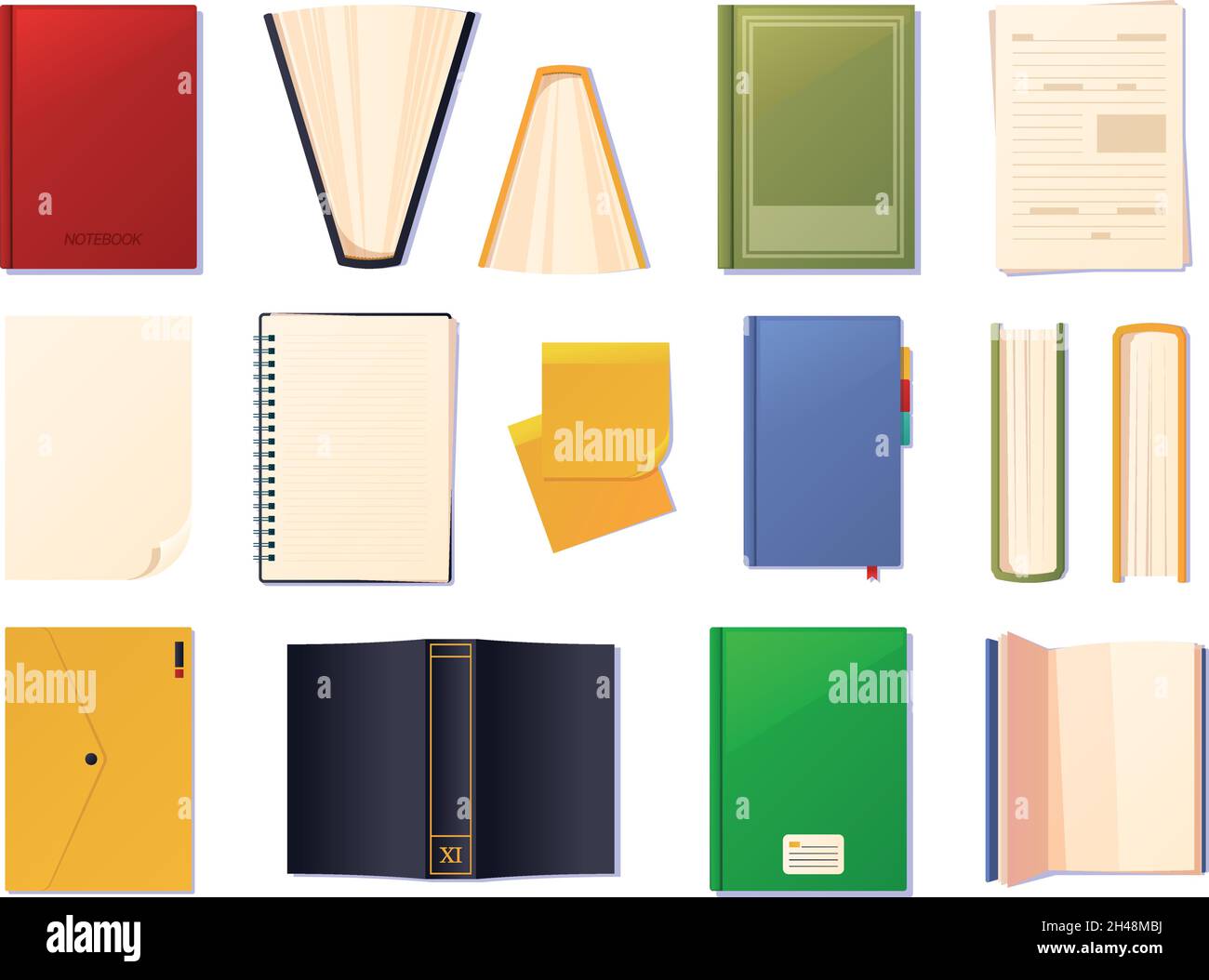 Books top view. Puzzle 3d cover of cardboard folders with business ...