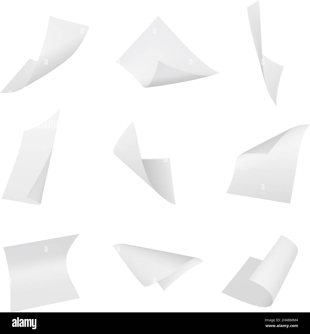 Papers flying. Book sheets stack of blank office sheets decent vector empty papers templates Stock Vector