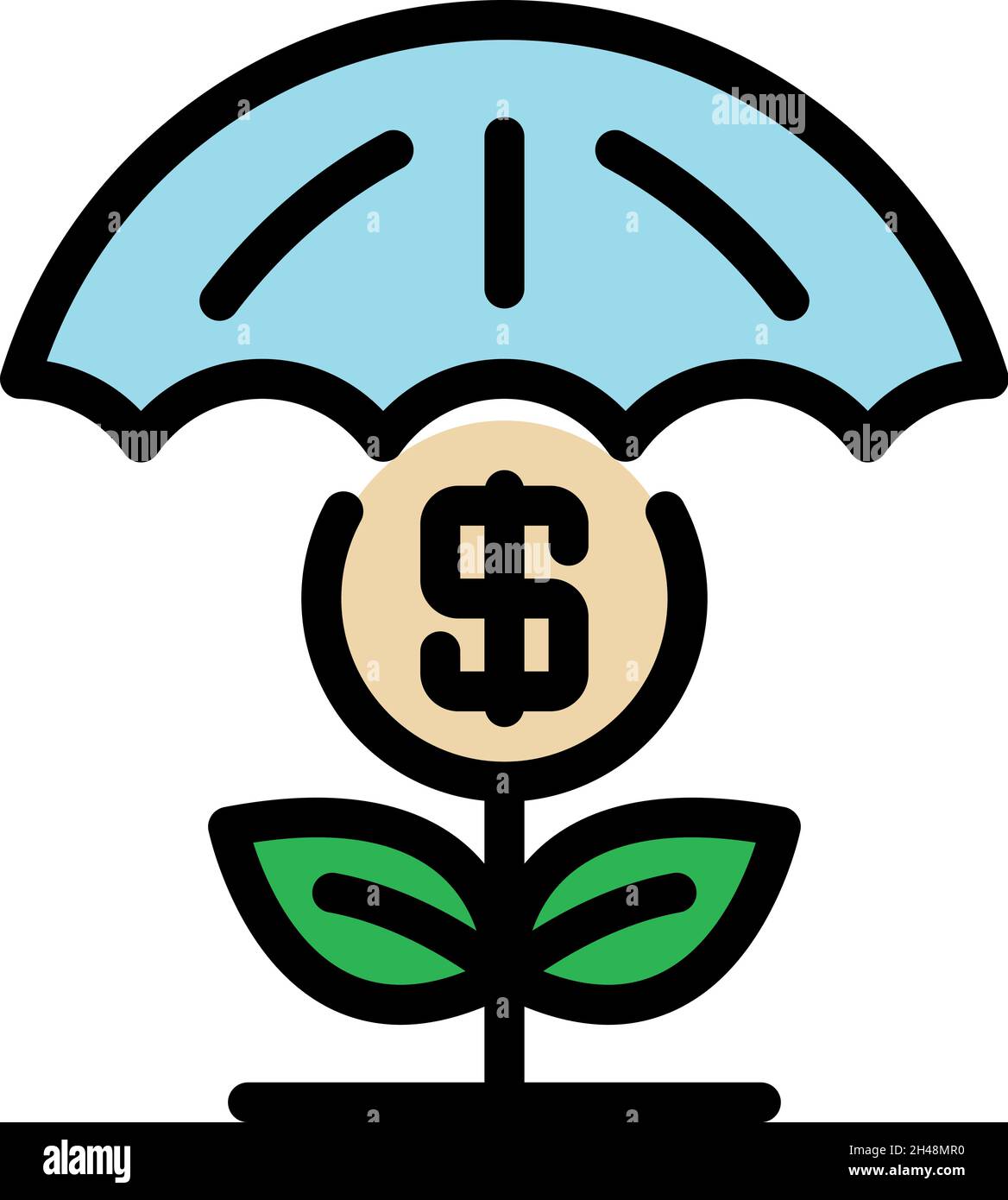 Investment safety icon. Outline investment safety vector icon color