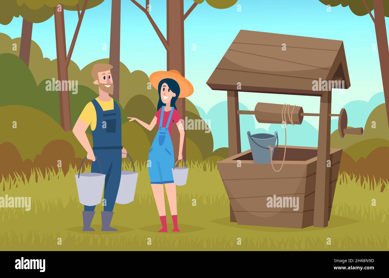 Well buckets Stock Vector Images Alamy