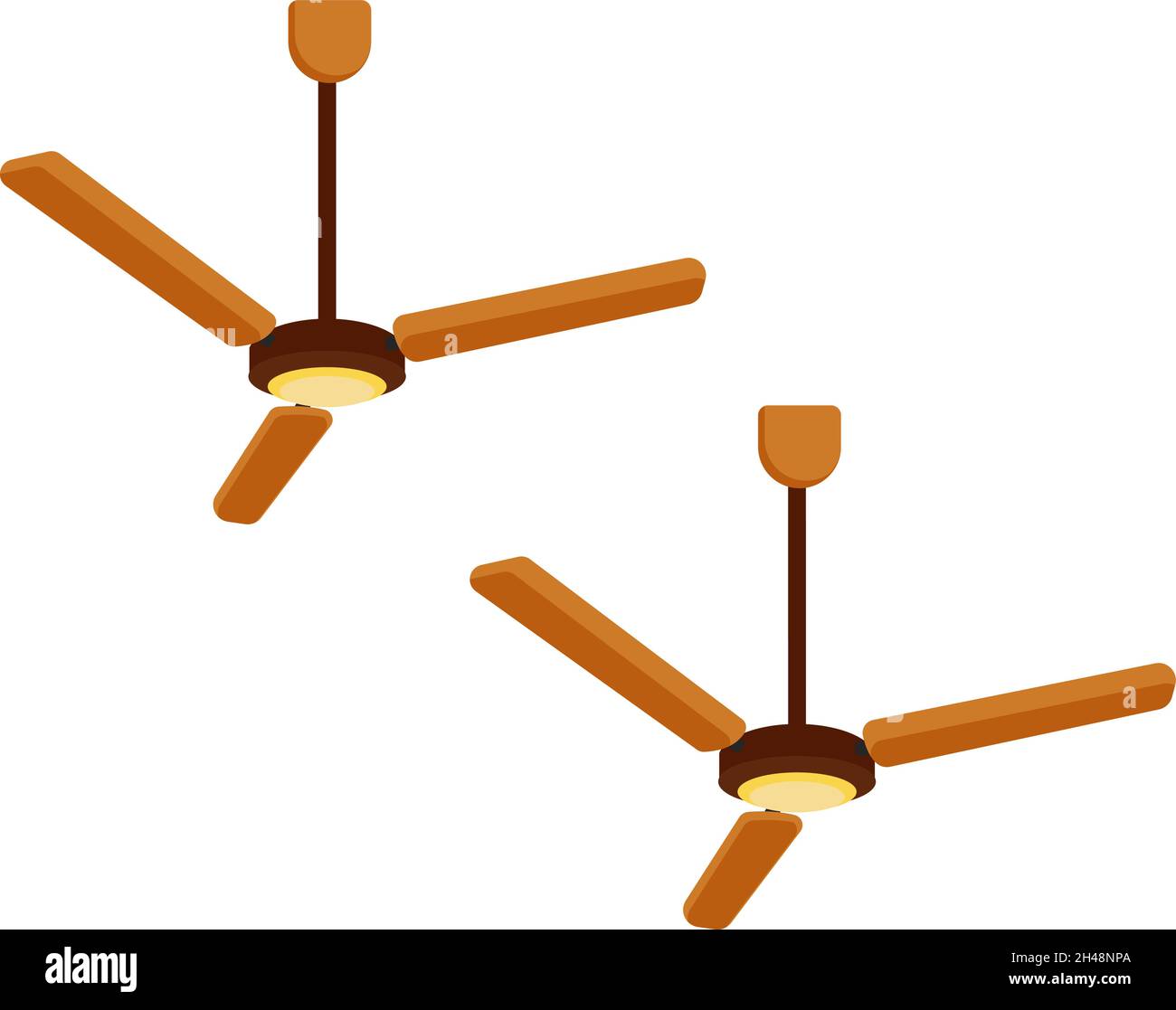 Ceiling fan, illustration, vector on a white background Stock Vector