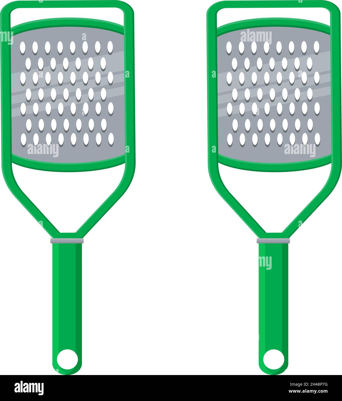 Green grater, illustration, vector on a white background. Stock Vector