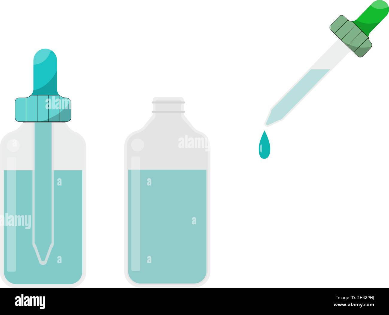 Dropping bottle, illustration, vector on a white background Stock