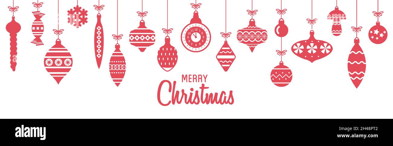 Christmas Banner with Soviet Vintage Decorations Stock Vector
