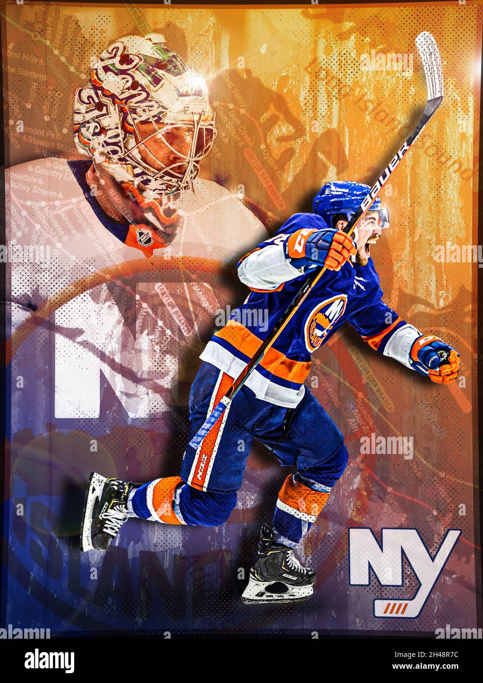 Realistic Ice Hockey away jersey New York Islanders, shirt template for  sport uniform Stock Vector Image & Art - Alamy