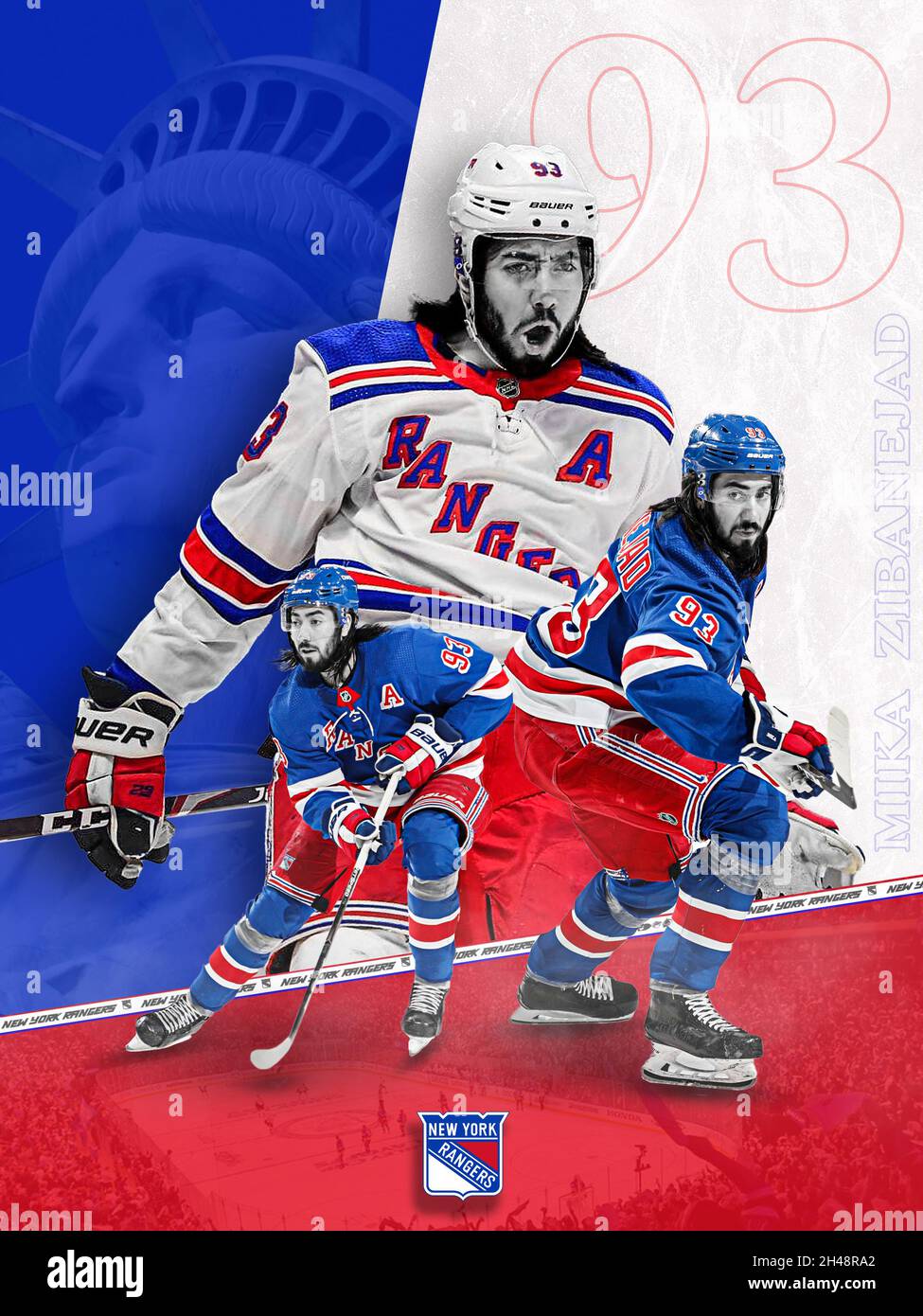 Download New York Rangers Mika Zibanejad Digital Art Wallpaper