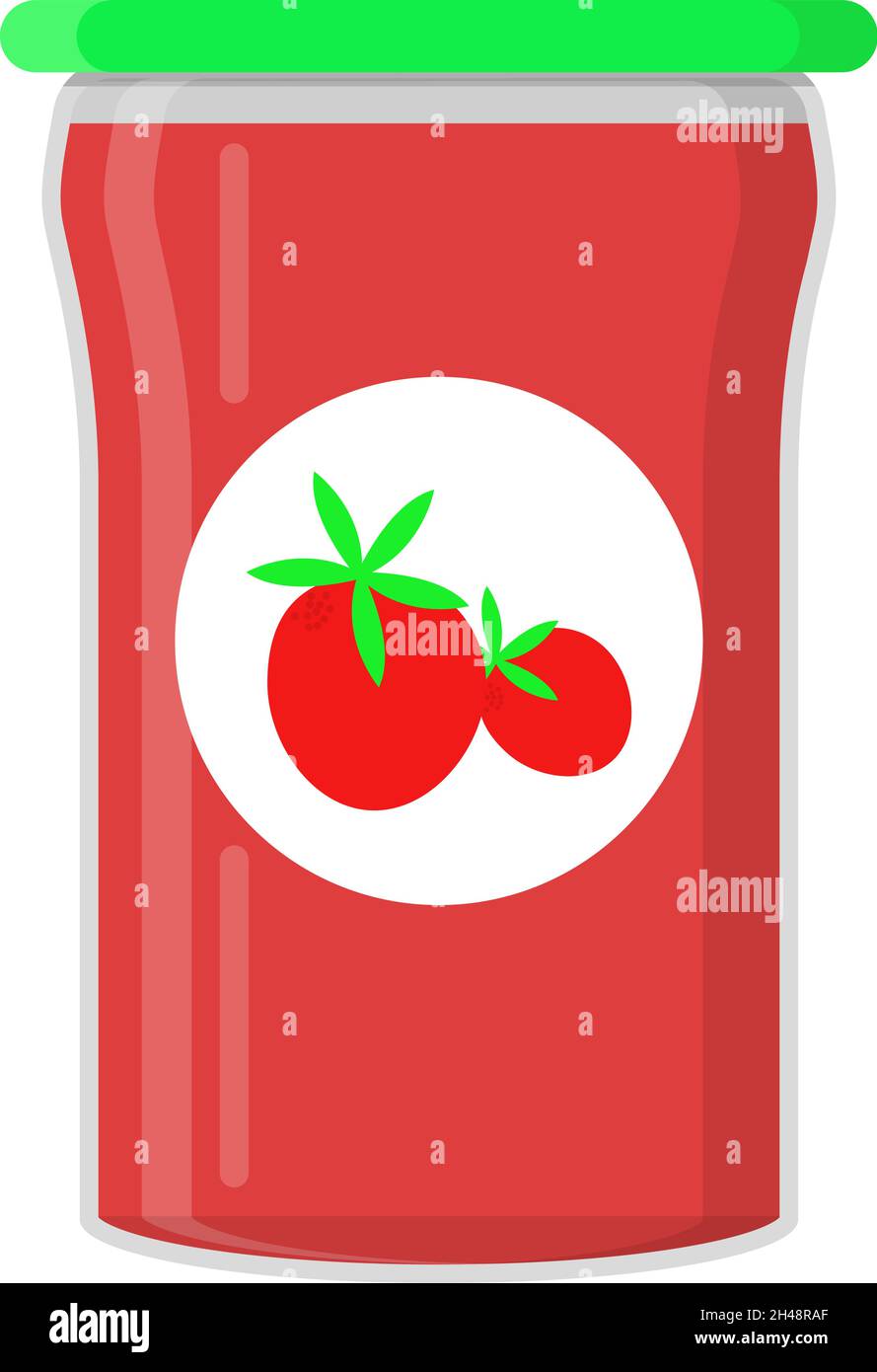 Jam in jar, illustration, vector on a white background. Stock Vector