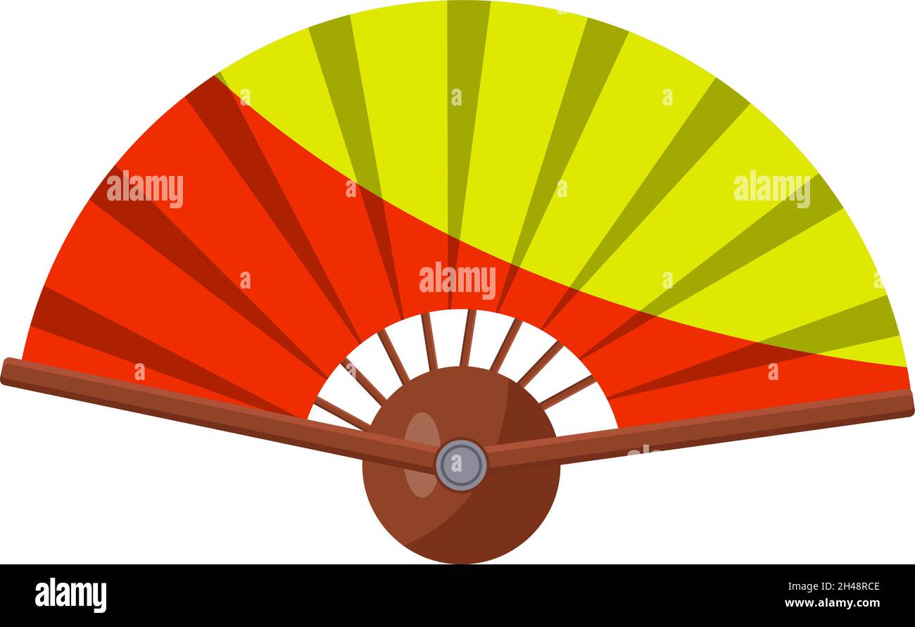 Hand fan, illustration, vector on a white background Stock Vector Image ...