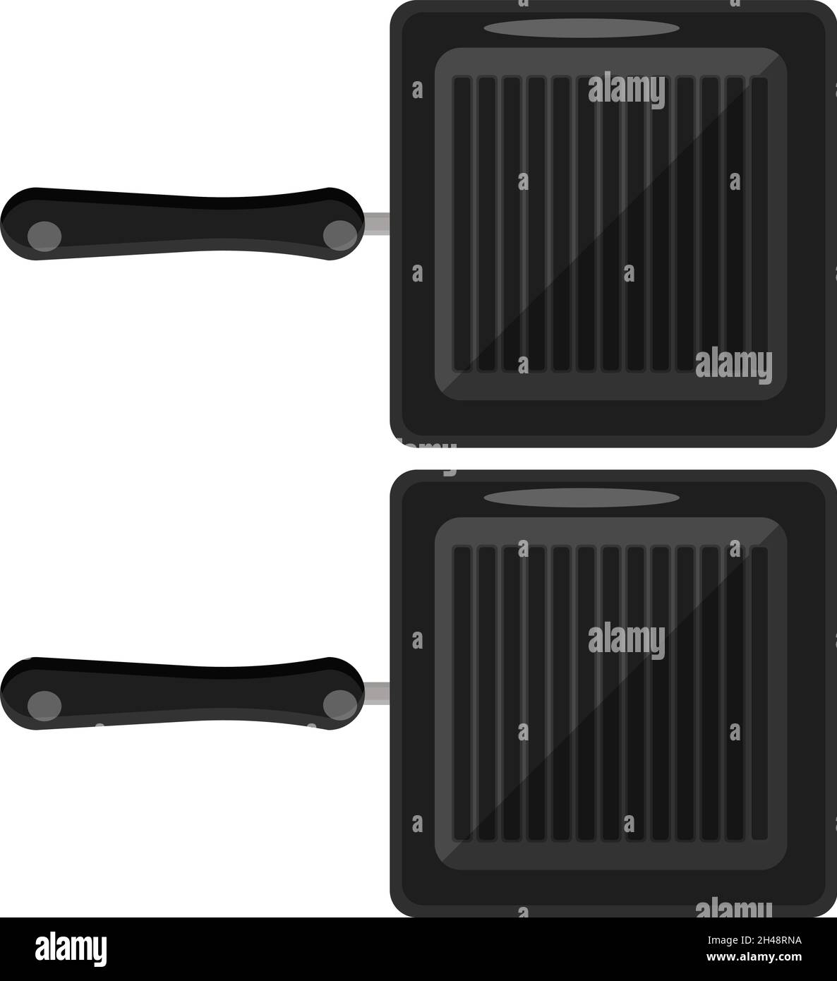 Grill pan, illustration, vector on a white background Stock Vector