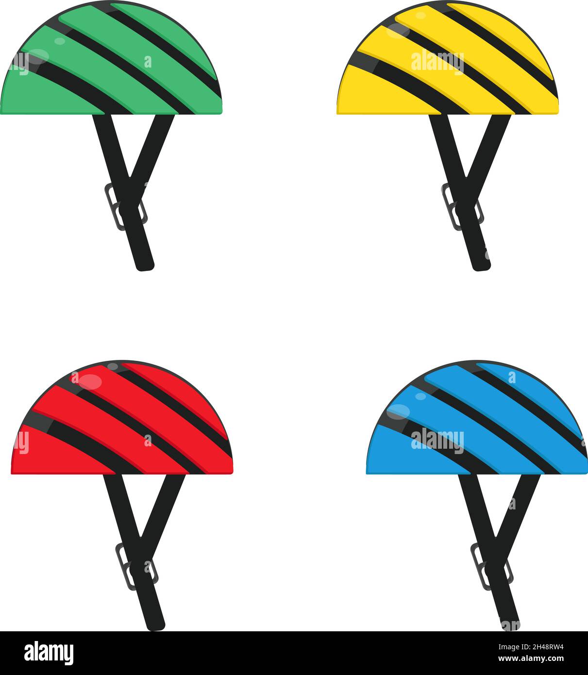 Bike helmets, illustration, vector on a white background Stock Vector