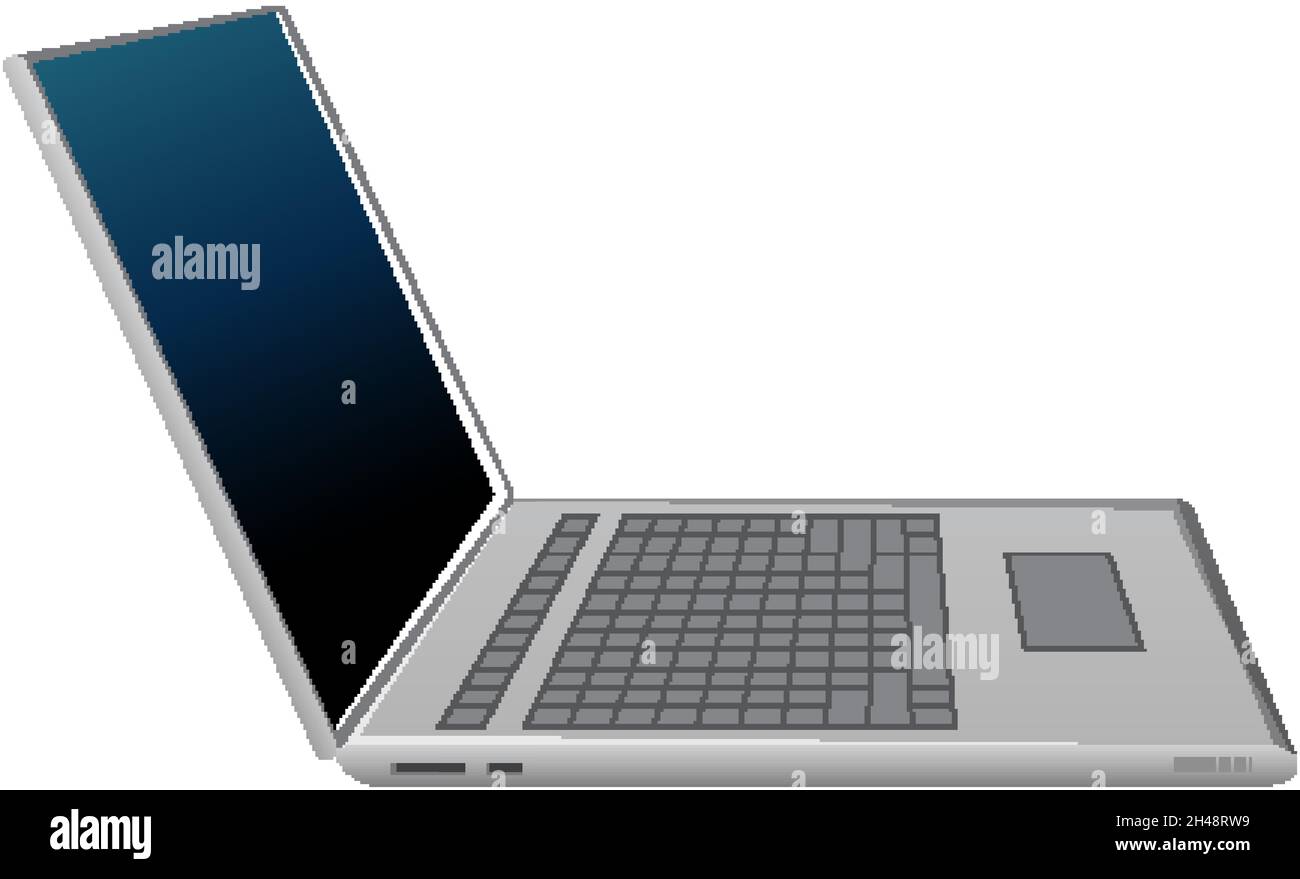 Laptop computer isolated on white background illustration Stock Vector ...