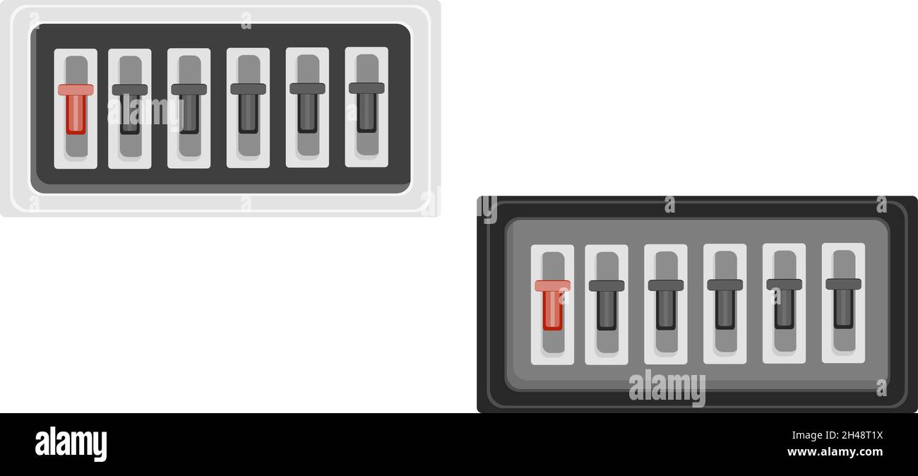 Fuse board, illustration, vector on a white background. Stock Vector