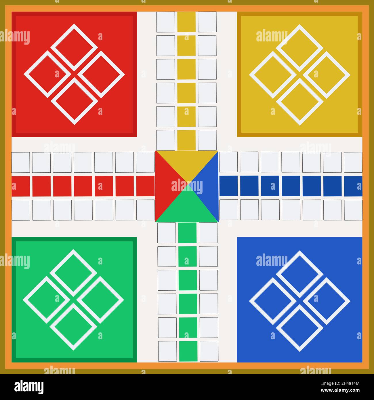 Ludo Board Game For Printing With Vector Illustration Stock