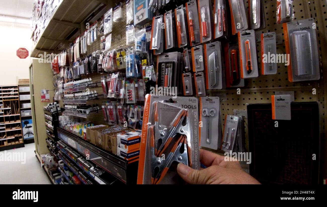 Augusta, Ga USA 08 12 21 Hobby Lobby retail store interior Robert C