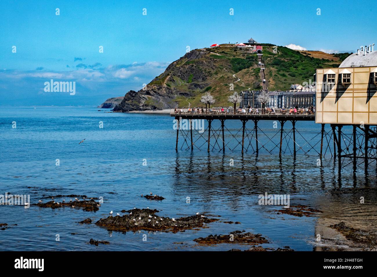 Royal Pier, Marine Terrace, Aberystwyth. MId Wales. UK Stock Photo