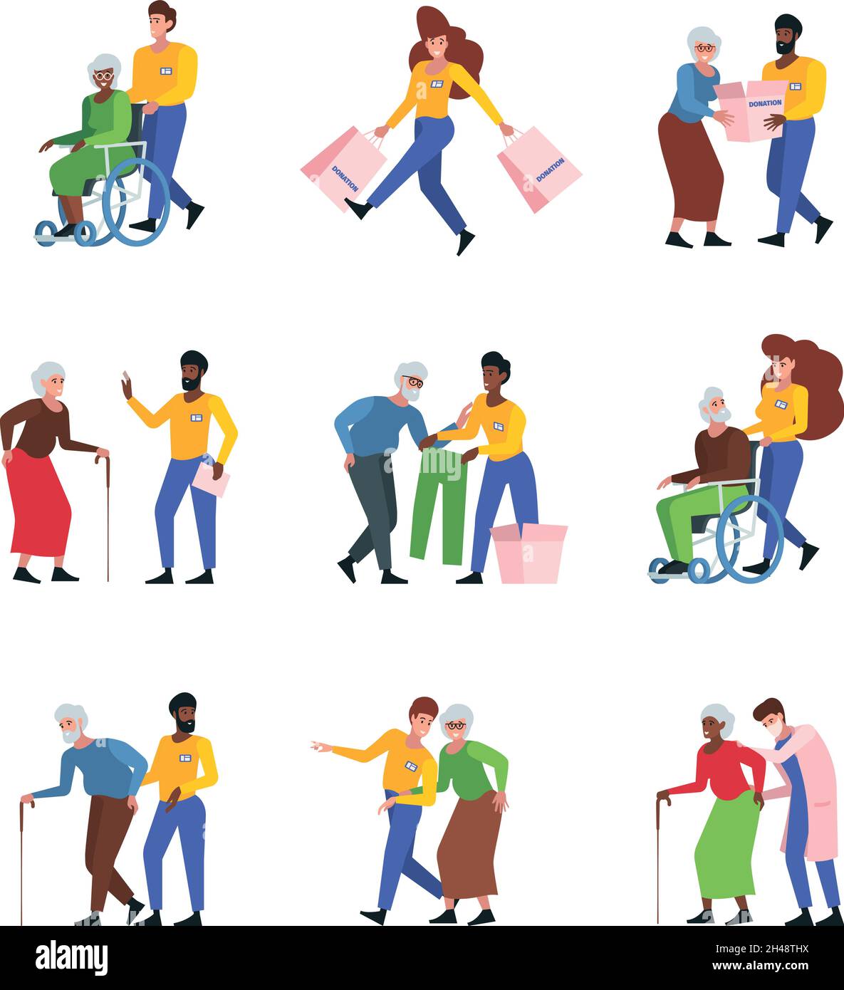 clipart helping elderly people