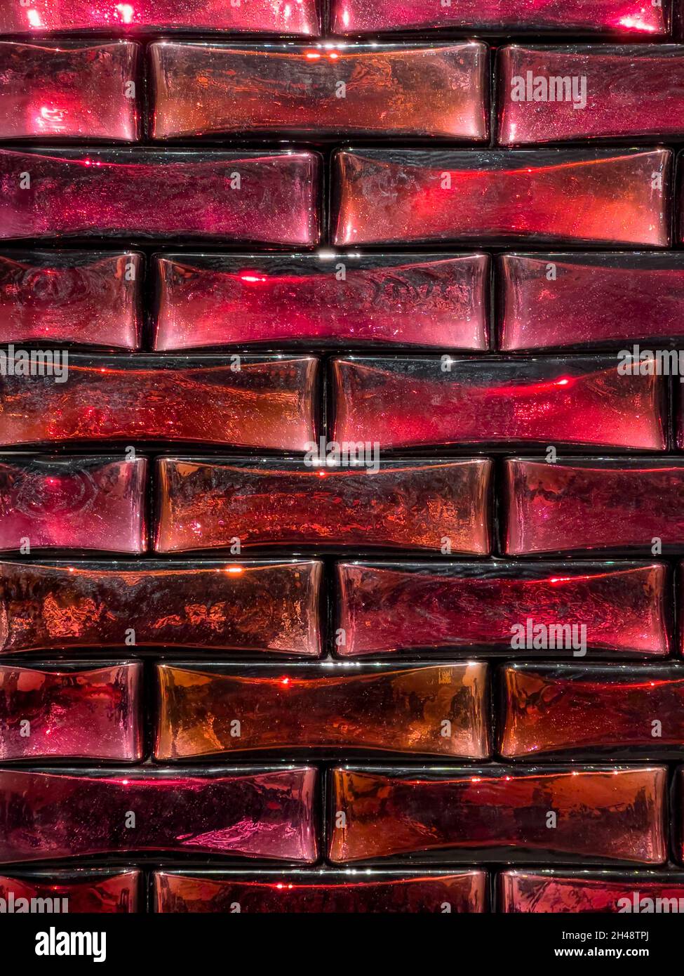 Red glass bricks, abstract illustration - stock illustration Stock Photo